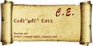 Czégé Edit névjegykártya